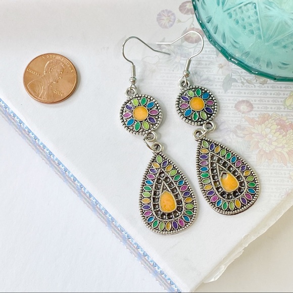 3/$15 Bohemian Mandala Dangle Earrings - Multi - Picture 9 of 10